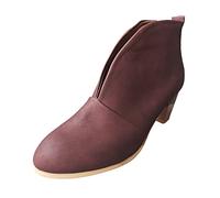Botines para mujer con tacón, tacón alto, elegantes botas de tobillo para mujer, tacón en bloque, punta puntiaguda, botas de mujer, antideslizantes, botas de cowboyboots Chelsea Boots High Heel, A01