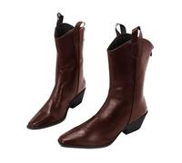 Botines para mujer de piel Chelsea Botas de tacón corto para otoño e invierno, botas de entretiempo de encaje, botas de entretiempo vintage, botas occidentales, botas de invierno, botas de tacón bajo