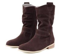 Botines para mujer invierno tacón alto cremallera Outwear moda clásico negro botines nuevos tacón grueso malla transpirable fresco botas, café, 42 EU