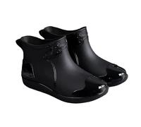 Botines para mujer, planos, de goma, para mujer, color negro, antideslizantes, de jardín, monocolor, planas, de trekking, modernos, suaves, cómodos, para jardín, Negro , 42 EU