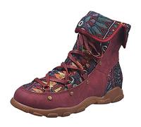 Botines para mujer, planos, estilo retro, boho de piel, con cordones | Elegantes botas de caña corta botas antideslizantes de combate, resistentes a la abrasión Botas de motorista cómodas para el