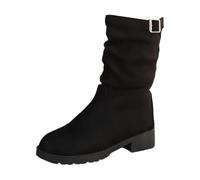 Botines sofisticados para Uso Diario con Cierre de Correa, Largo hasta la Rodilla, Plantilla cómoda y Elegante, Mujer, Ideales para Trabajo y Tiempo Libre en otoño e Invierno_1