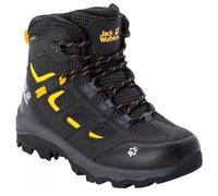 Botines trekking niños Jack Wolfskin Vojo Texapore Mid K Talla de zapato (EU): 40 / Color: negro/amarillo