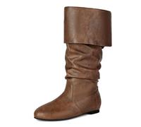 Botines Unisex de Estilo británico con puño y caña Media, Ideales para Montar a Caballo, cómodos y Elegantes, equitación y Tiempo Libre en otoño_1
