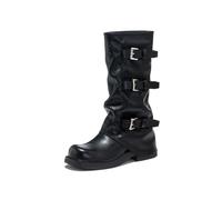 Botines versátiles de Piel para Mujer: Estilo británico, Corte estilizado con Suela Gruesa y Detalle Plisado | Impermeables, Antideslizantes y Ligeros, cómodos para Montar a Caballo y Trabajar