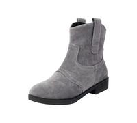 Botines Western Mujer Equitación - Botines Elegantes Tacón Bajo | Botas de equitación para mujer cortas y anchas, botas de tobillo con tacón marrón - Botas occidentales de ante Botas de