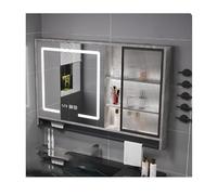 Botiquín de baño con espejo, almacenamiento y visualización de tiempo para una organización que ahorra espacio