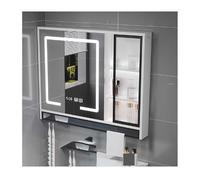 Botiquín de baño con espejo, almacenamiento y visualización de tiempo para una organización que ahorra espacio