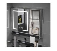 Botiquín de baño con espejo, almacenamiento y visualización de tiempo para una organización que ahorra espacio