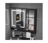 Botiquín de baño con espejo, almacenamiento y visualización de tiempo para una organización que ahorra espacio