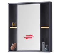 Botiquín de baño con taquilla y espejo doble, multifuncional, con panel trasero