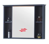 Botiquín de baño con taquilla y espejo doble, multifuncional con panel trasero para almacenamiento de baño