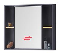 Botiquín de baño con taquilla y espejo doble, multifuncional con panel trasero para almacenamiento de baño.