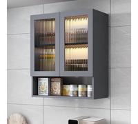 Botiquín de Cocina de Madera con Puertas de Vidrio, Estante de Almacenamiento Superior para Inodoro, gabinete Colgante para almacenar Alimentos para baño, Vitrina de Doble Puerta para dormit