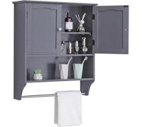 Botiquín de pared blanco con estantes ajustables, elegante solución de almacenamiento que ahorra espacio para artículos esenciales del baño, elegante diseño de madera para un fácil acceso
