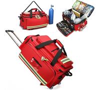 Botiquín de primeros auxilios Bolsa de gran capacidad médica Trolley Bolsa con ruedas de primera respuesta Trauma Bolsa portátil al aire libre de emergencia médica Duffle Bolsa vacía con compartimento