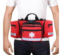 Botiquín de primeros auxilios: botiquín médico de 19 cm, de primeros auxilios impermeable, de equipo de ayuda para exteriores de algodón perlado | Cómodo bolso de cintura para acampar al a