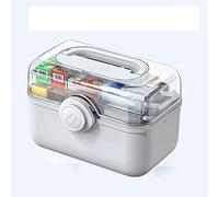 Botiquín de primeros auxilios, Caja de medicinas for el hogar, armario grande portátil, almacenamiento, kits artículos viaje for y al aire libre(White,Large)