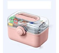Botiquín de primeros auxilios, Caja de medicinas for el hogar, armario grande portátil, almacenamiento, kits artículos viaje for y al aire libre(Roze,X-Large)
