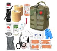 Botiquin de Primeros Auxilios Militar, 19 Variedades, 61 Piezas Kit Primeros Auxilios Militar, First Aid Kit para El Hogar, El Automóvil, La Escuela, Acampar Al Aire Libre