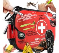 Botiquín de Primeros Auxilios para Senderismo y Nieve - Kit de Supervivencia con Crampones de Marcha, Brújula, Manta Térmica y Tijeras de Trauma - Seguridad para Trekking y Montaña