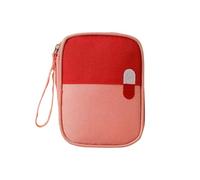 Botiquín de primeros auxilios pequeño con 3 bolsillos, estuche médico portátil impermeable 14x11x2 cm para viajes, camping, senderismo y coche, color llamativo y diseño compacto