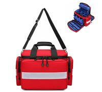 Botiquín de Primeros Auxilios Vacío,Bolsa Médica Profesional con Divisores Desmontables, Bolsa de Trauma de Emergencia, para Asistencia Médica Domiciliaria, EMT, Bolsa de Enfermera EMS(Red)