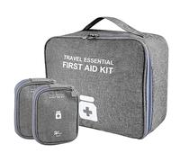 Botiquín de Primeros Auxilios Vacio Bolsa Médico de Emergencia Gran Capacidad Bolsa de Primeros Auxilios Portátil Bolsa de Supervivencia Emergencia Botiquín de Viaje Montaña Coche, 3 Piezas Gris