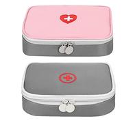 Botiquin de Primeros Auxilios,Zuzer 2PCS Kit Primeros Auxilios First Aid Kit,Primeros Auxilios Viaje Bolsa Botiquin Vacia para Oficina Hogar Deportes Viajes Senderismo Camping(14x11x4CM)