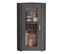 Botiquín esquinero montado en la pared, sin necesidad de taladrar, contenedor de almacenamiento multicapa para baño, ahorro de espacio sobre el inodoro, gris, 25 x 25 x 59 cm