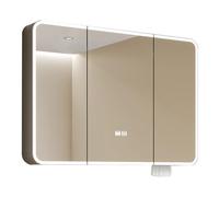 Botiquín iluminado con espejo, marco de aluminio, organizador de almacenamiento de baño que ahorra espacio