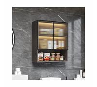 Botiquín LED montado en la pared con puertas de cristal que ahorra espacio, almacenamiento de baño, versátil nizer para dormitorios universitarios, cocina y lavandería, elegante y funcional