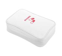Botiquín Portátil de Primeros Auxilios Mini en Tela Oxford para Viaje | Blanco, Cierre Completo y Asa, Ligero para Camping y Moto, Bolsa de Almacenamiento de Medicinas