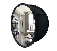 Botiquín redondo con espejo con puerta abierta, solución de almacenamiento de pared para baño, diseño elegante y funcional para un fácil acceso a los elementos esenciales