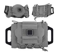 Botiquín Táctico De Liberación Rápida De 2 Piezas, Nailon De Alta Resistencia, Montaje MOLLE/cinturón para Caza Y Supervivencia. Compacto.(Grey)