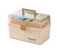 Botiquin Vacio, kit Primeiros Socorros, caja Botiquin Vacia, Organizador Multiusos, caja de Almacenamiento de Primeros Auxilios para el Hogar con Bandeja Extraíble, tapa Transparente y asa Superior(37