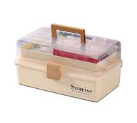 Botiquin Vacio, kit Primeiros Socorros, caja Botiquin Vacia, Organizador Multiusos, caja de Almacenamiento de Primeros Auxilios para el Hogar con Bandeja Extraíble, tapa Transparente y asa Superior(32