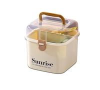 Botiquin Vacio, kit Primeiros Socorros, caja Botiquin Vacia, Organizador Multiusos, caja de Almacenamiento de Primeros Auxilios para el Hogar con Bandeja Extraíble, tapa Transparente y asa Superior(15