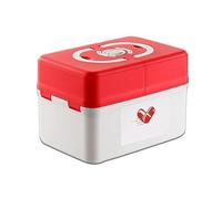 Botiquin Vacio, kit Primeros Auxilios Viaje, First aid kit, caja de Herramientas de Plástico Multifunción con asa, caja de Almacenamiento de Clasificación de Medicamentos(Red,Small)