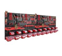 botle Estantería de pared con sistema de almacenamiento de herramientas 230 x 80 cm, portaherramientas de plástico, 30 cajas apilables, tapas, cajas de almacenamiento visibles para taller