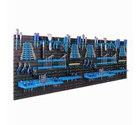 botle Estantería de pared con sistema de almacenamiento de herramientas 234 x 78 cm, portaherramientas de plástico azul, para garaje, taller, paredes