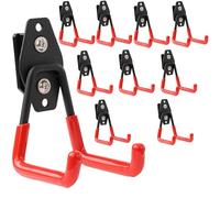 botle Juego de 10 ganchos para herramientas Qbrick, sistema de maleta, recto, 7 cm, estable, con revestimiento de PVC, para garaje, taller, cobertizo, doble gancho, capacidad de carga de hasta 40 kg