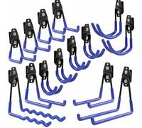 botle Juego de 14 ganchos para herramientas Qbrick, sistema de maletas para herramientas rectas y en forma de U, tamaño S, M, L, acero con PVC, garaje, taller, herramientas eléctricas, ganchos dobles