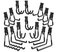 botle Juego de 14 ganchos para pared de herramientas, ganchos para herramientas eléctricas, rectos y en forma de U, tamaño S, M, L, acero con PVC, garaje, taller, herramientas eléctricas, ganchos