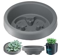 botle Maceta grande y jardinera de plástico redonda de 59,5 cm x 19,2 cm de alto, color gris, herbario, jardín de rocas, tanque de agua de lluvia, cubierta para depósito de agua, maceta para un macizo
