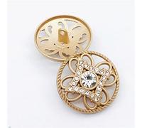 botón, 10 Uds. Botones de diamantes imitación Metal lujo for ropa botones flores huecas for suministros costura abrigo(15mm)