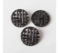 botón, 10 Uds. Botones de Metal 30mm botón decorativo moda for camisa abrigo accesorios costura Scrapbooking DIY(Black)