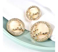 botón, 10 Uds. Hermosos botones de ópalo for ropa, diseño alce navideño, diamantes imitación dorados, abrigo lujo for mujer(25mm)