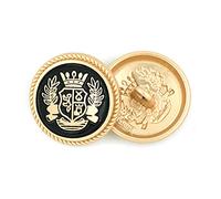 Botón 5pcs mezcla redonda de metal de oro caña botón de botones de la ropa retro decorativos capa de la ropa Accesorios SEWING 15/20/25mm, C-Negro Oro, 20MM