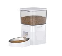 Botón alimentador for Mascotas, versión automática, dispensador de Comida for Gatos, Accesorios, Control Inteligente for, Perros Secos(White)